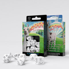 Bright Llama Dice Set White & Black (7) 5907699495894