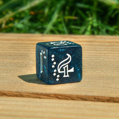 Shimmering Llama Dice Set Glittering dark Blue & White (7) 5907699495801