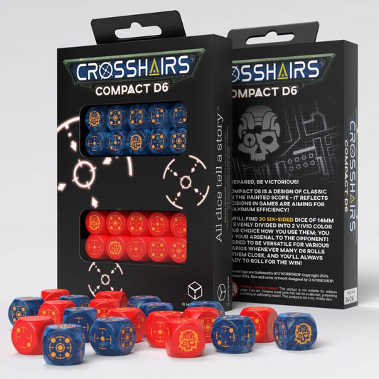 Crosshairs Compact D6 Dice Set Cobalt&Red (20) 5907699497119