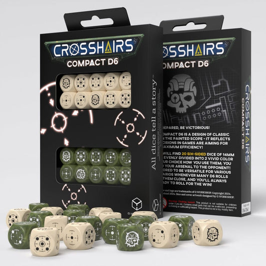 Crosshairs Compact D6 Dice Set Beige&Olive (2 5907699497348