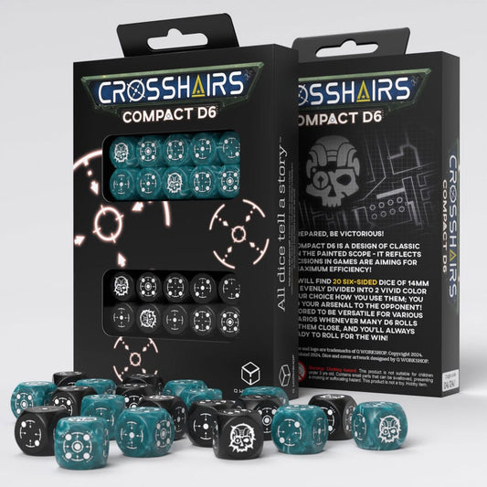 Crosshairs Compact D6 Dice Set Stormy&Black (20) 5907699497355