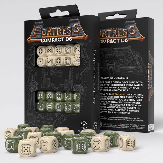 Fortress Compact D6 Dice Set Beige&Olive (20) 5907699497379