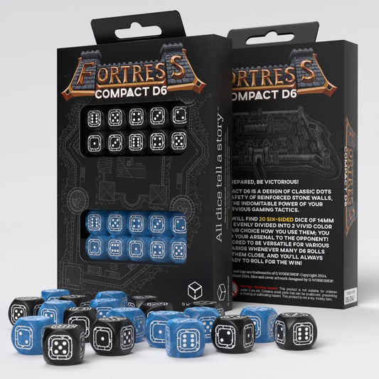 Fortress Compact D6 Dice Set Black&Blue (20) 5907699497386