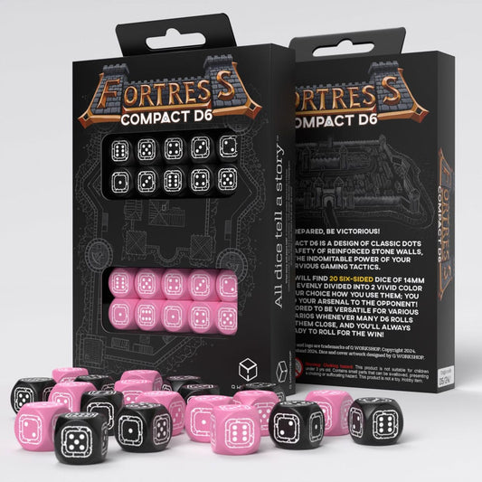 Fortress Compact D6 Dice Set Black&Pink (20) 5907699497416