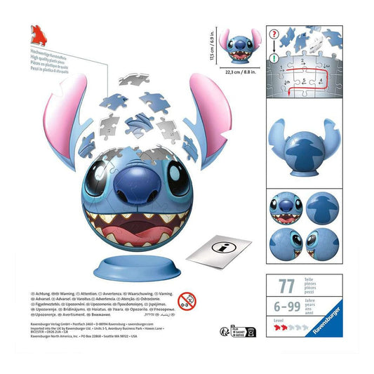 Lilo & Stitch 3D Puzzle Ball with Ears Stitch (77 pieces) 4005556115747