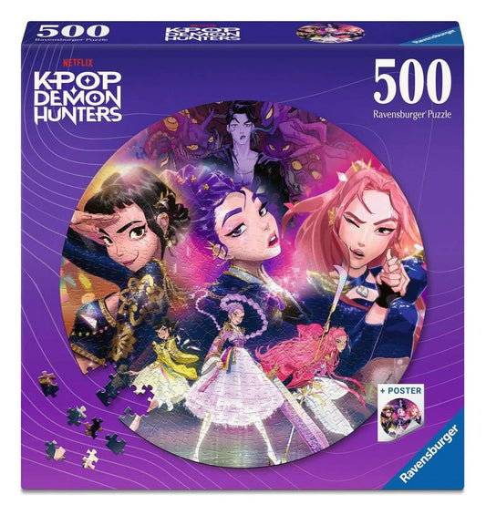 KPop Demon Hunters Round Jigsaw Puzzle For the fans! (500 Pieces) 4005555020523
