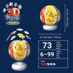 Pokémon 3D Jigsaw Puzzle Ball Nightlight (73 Pieces) 4005555080534