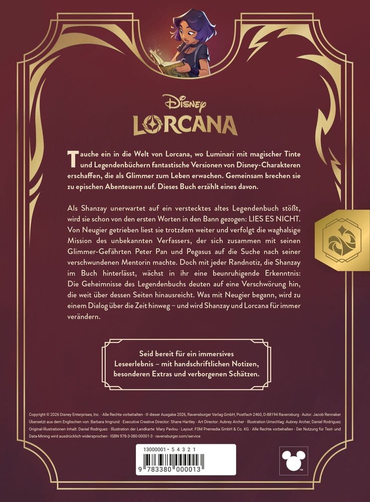 Disney Lorcana TCG Quest of Wonders - Legendenbuch eines Illuminari *German Version* 9783380000013