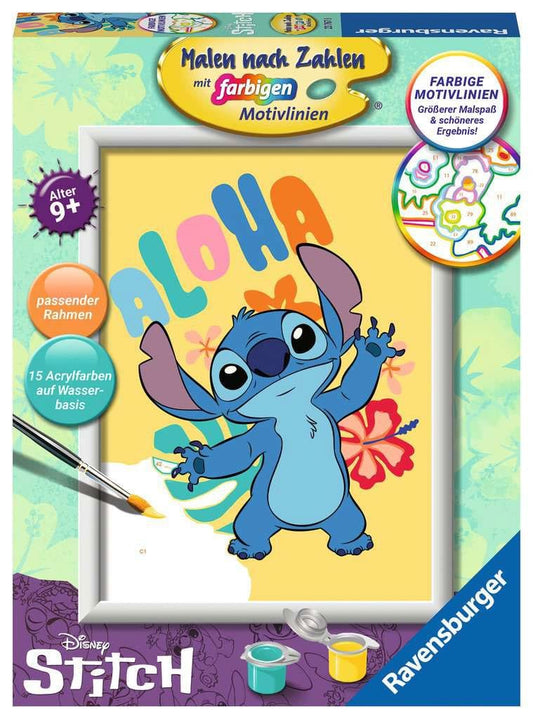 Disney Paint by Numbers Painting Set Aloha Stitch 18 x 24 cm *German Edition* 4005556237678