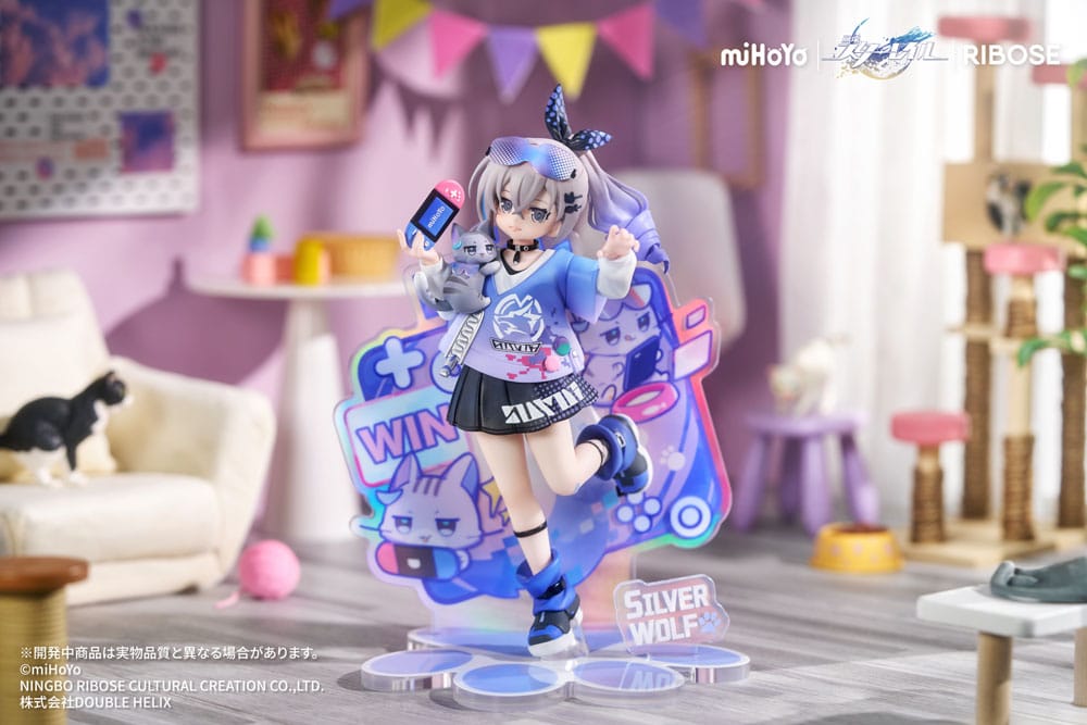 Honkai: Star Rail Rise Up Little Cat Series PVC Statue Silver Wolf Ver. 19 cm 6942421153535