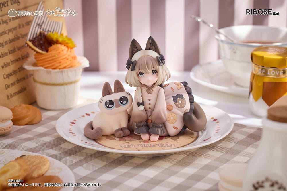 Decorated Life Collection PVC Statue Tea Time Cats x Siamese Cat Azuki-san Friendship Collaboration Exclusive Set 18 cm 6972228191355
