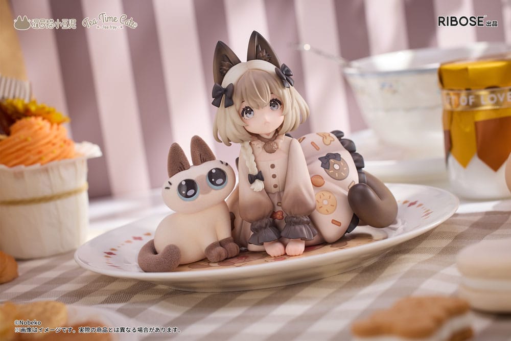 Decorated Life Collection PVC Statue Tea Time Cats x Siamese Cat Azuki-san Friendship Collaboration Exclusive Set 18 cm 6972228191355