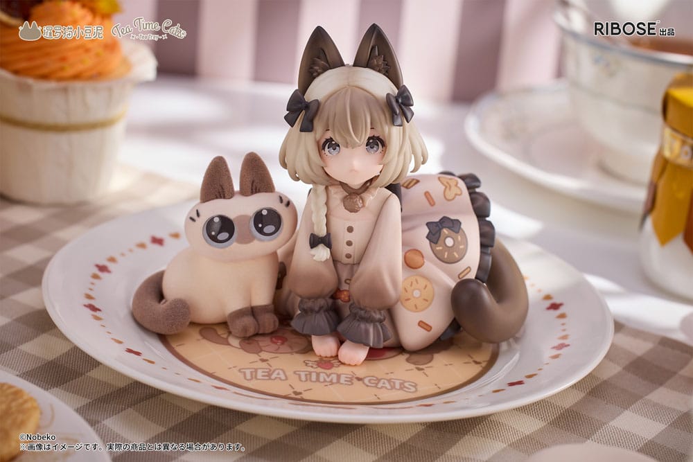 Decorated Life Collection PVC Statue Tea Time Cats x Siamese Cat Azuki-san Friendship Collaboration Exclusive Set 18 cm 6972228191355