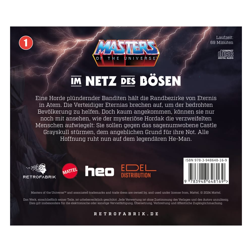 Masters of the Universe Radio Play CD Episode 1: Im Netz des Bösen *German Version* 9783948648169