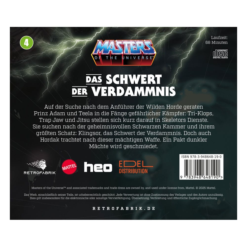 Masters of the Universe Radio Play CD Episode 4: Das Schwert der Verdammnis *German Version* 9783948648190
