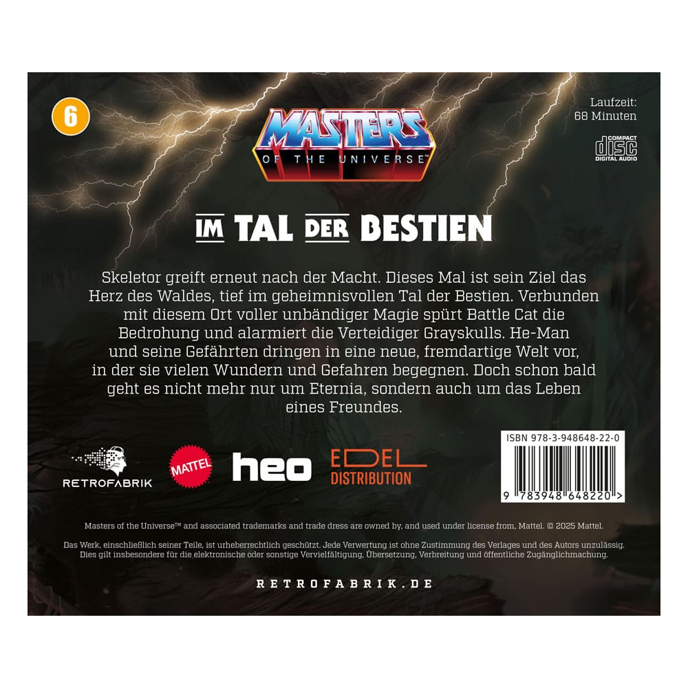 Masters of the Universe Radio Play CD Episode 6: Im Tal der Bestien *German Version* 9783948648220
