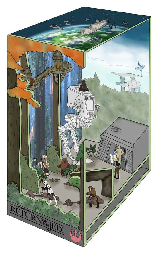 Star Wars Tiny Adventures Book Nook Mini-Diorama Battle of Endor 23 cmStar Wars Tiny Adventures Book Nook Mini Diorama Battle of Endor 23 cmStar Wars maquette Book Nook Tiny Adventures Battle of Endor 23 cmStar Wars Maqueta Book Nook Tiny Adventures Battl 4009803005461