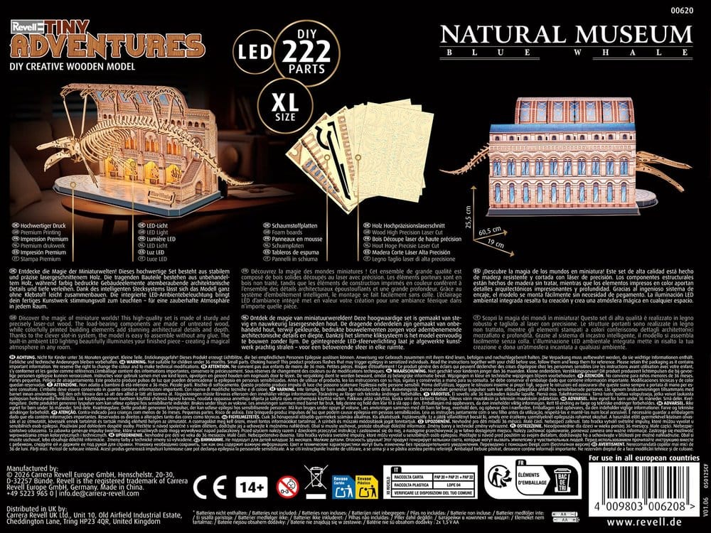 Revell Tiny Adventures Natural Museum 3D Wooden Puzzle Blue Whale 61 cm 4009803006208