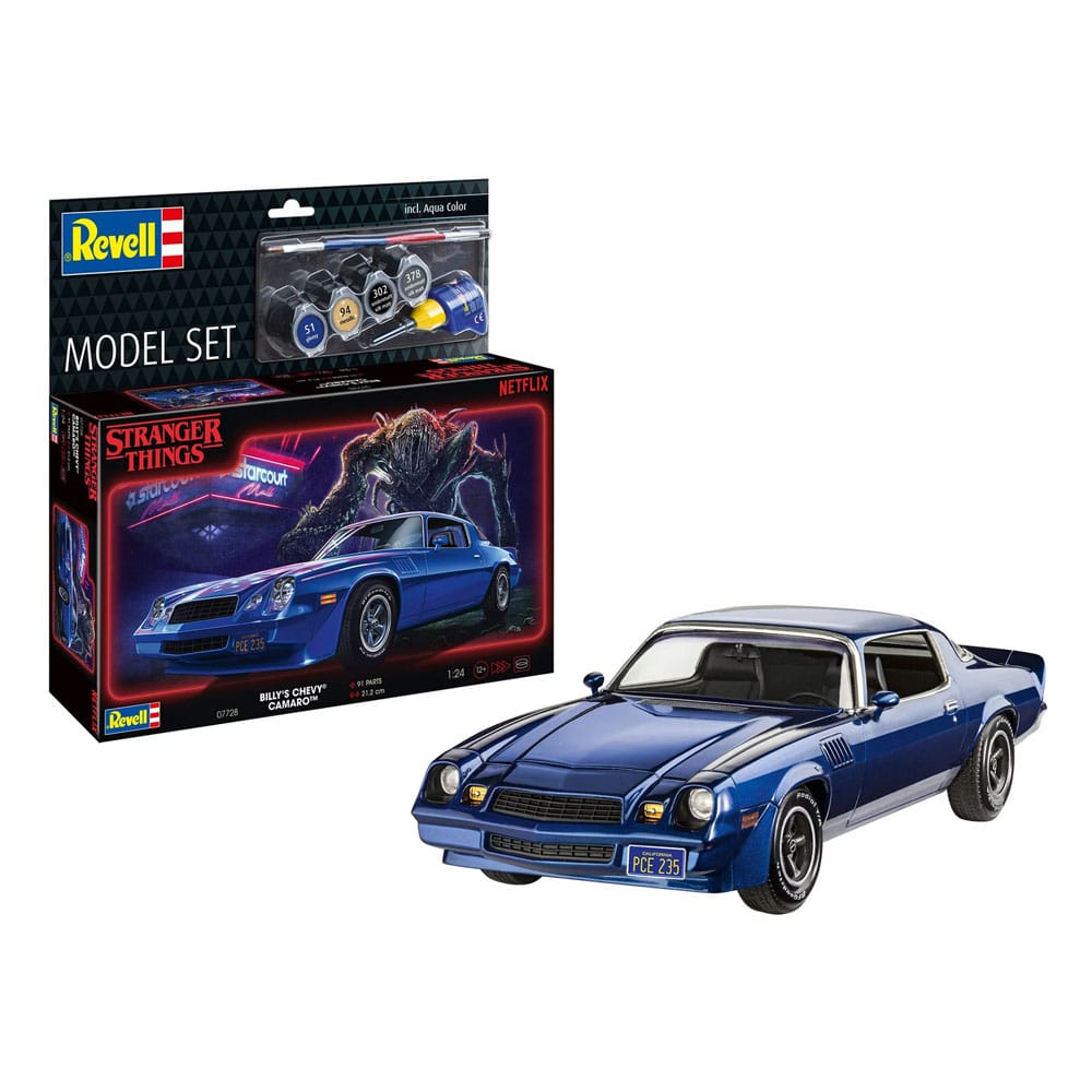 Stranger Things Model Kit Set 1/25 Chevy Camaro Z/28 19 (Aqua Color) 19 cm 4009803677286