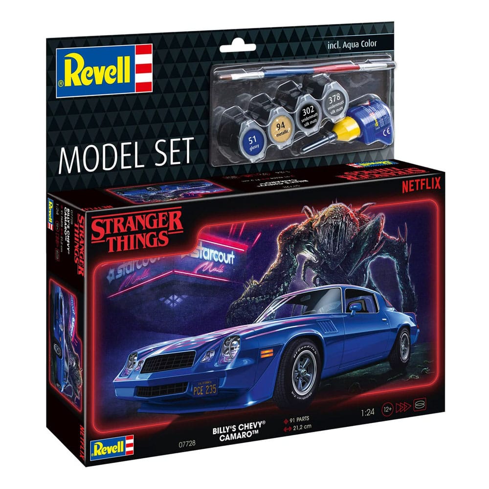Stranger Things Model Kit Set 1/25 Chevy Camaro Z/28 19 (Aqua Color) 19 cm 4009803677286