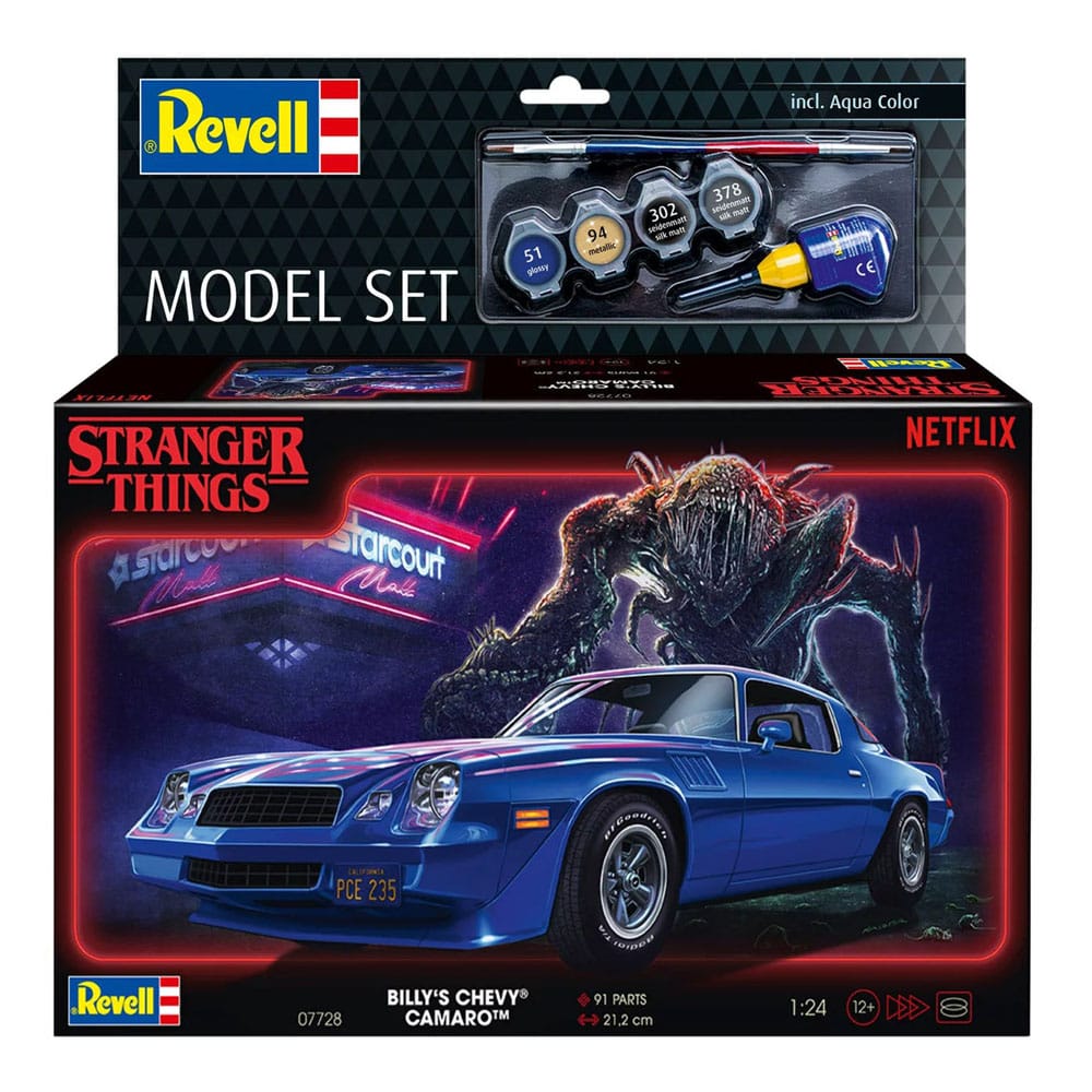 Stranger Things Model Kit Set 1/25 Chevy Camaro Z/28 19 (Aqua Color) 19 cm 4009803677286