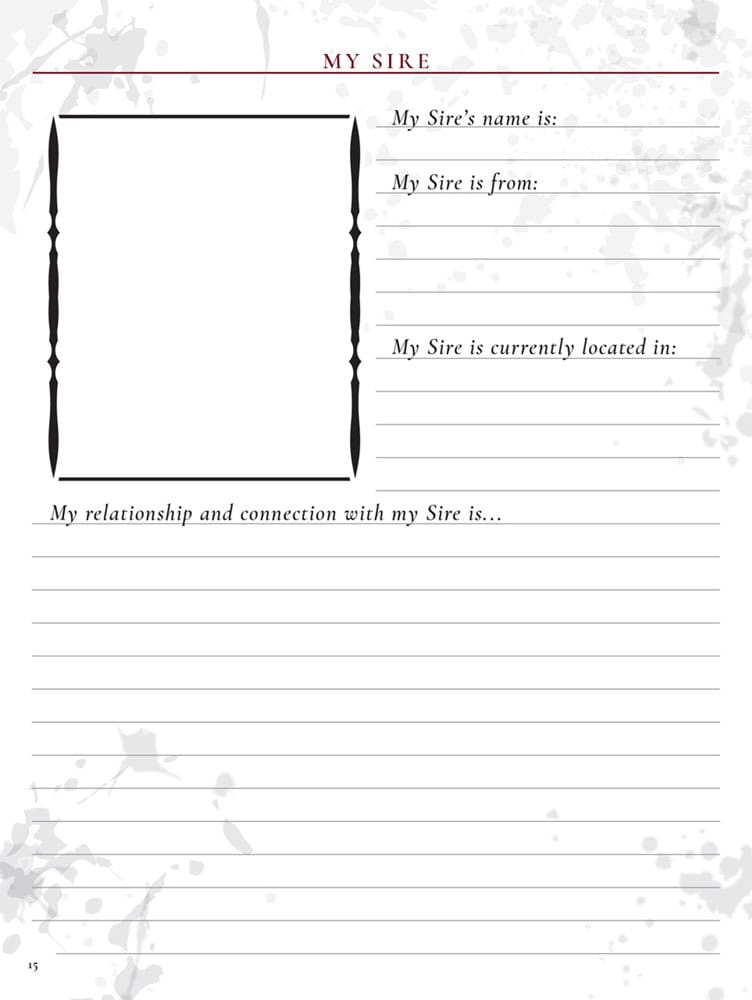 Vampire: The Masquerade 5th Edition RPG Journal Expanded Character Sheet Journal *Englische Version* 9781957311036