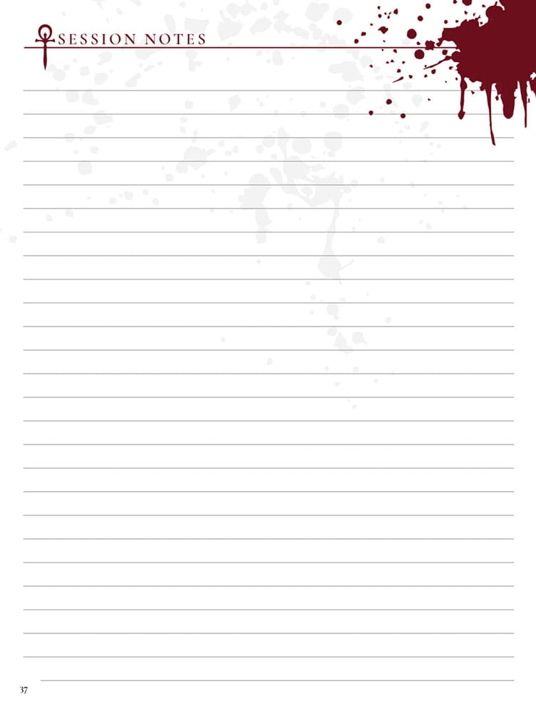 Vampire: The Masquerade 5th Edition RPG Journal Expanded Character Sheet Journal *Englische Version* 9781957311036