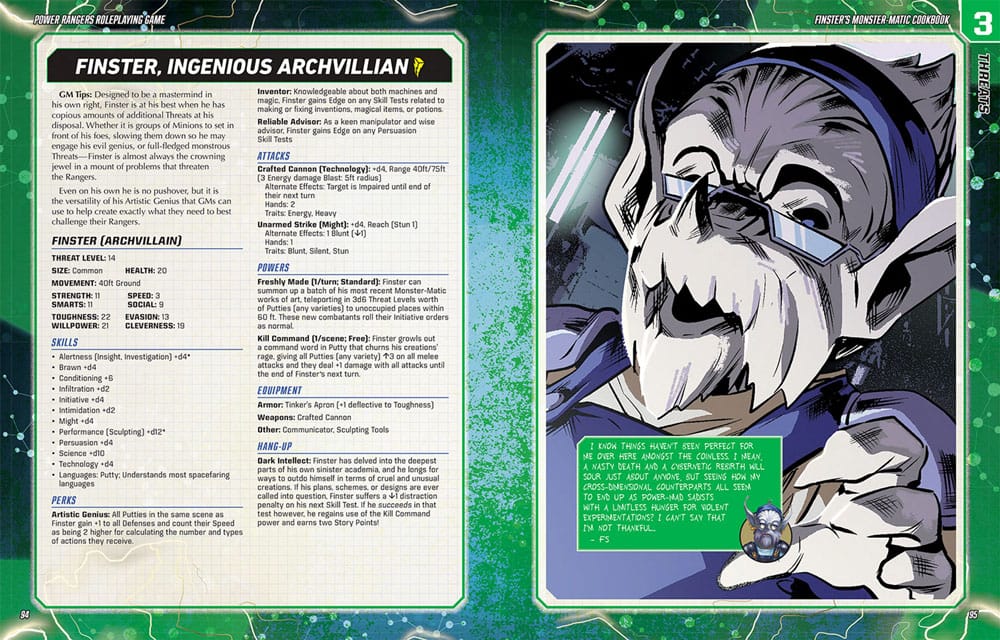 Power Rangers RPG book Finster's Monster-Matic Cookbook Sourcebook *Englische Version* 9781957311340