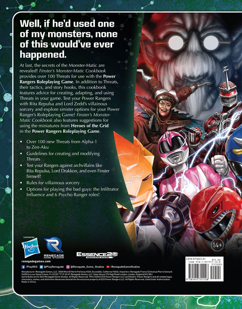 Power Rangers RPG book Finster's Monster-Matic Cookbook Sourcebook *Englische Version* 9781957311340