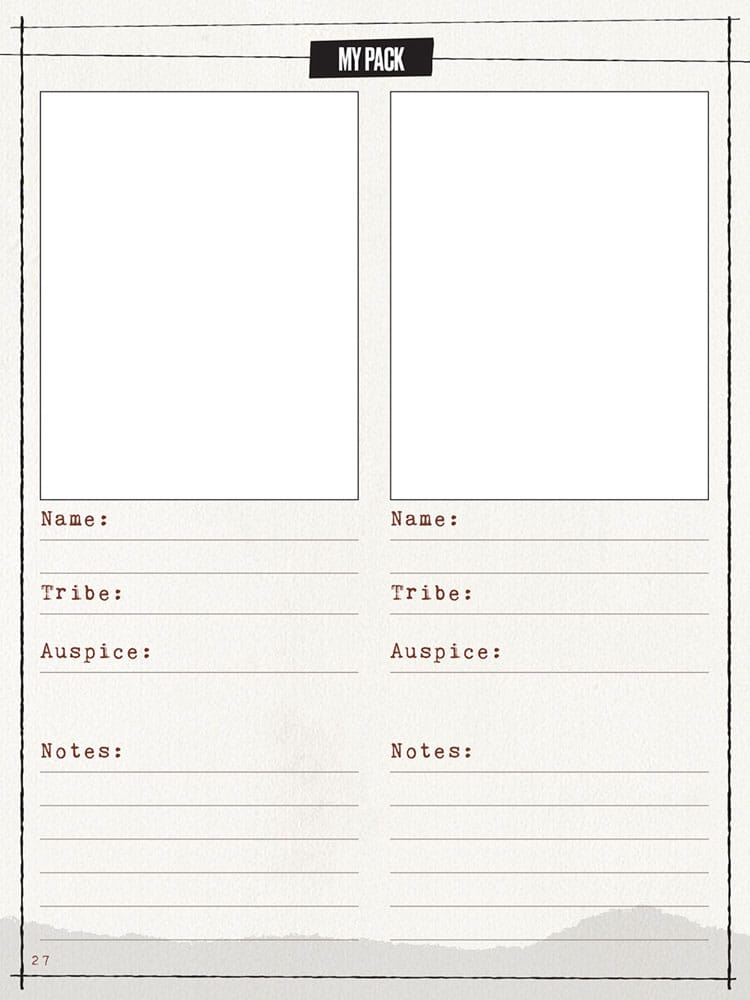 Werewolf: The Apocalypse 5th Edition RPG Journal Expanded Character Sheet Journal *Englische Version* 9781957311449