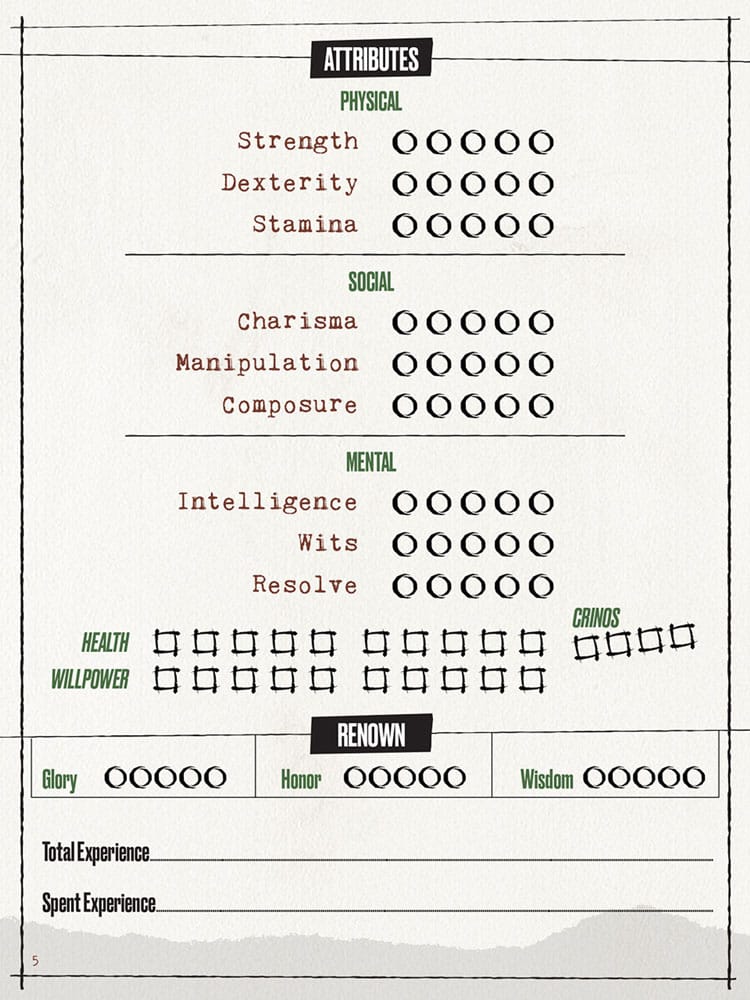 Werewolf: The Apocalypse 5th Edition RPG Journal Expanded Character Sheet Journal *Englische Version* 9781957311449