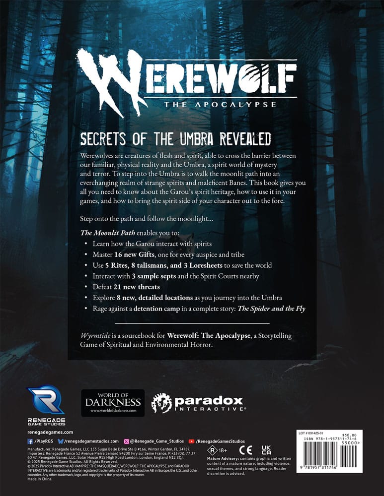 Werewolf: The Apocalypse 5th Edition RPG Sourcebook The Moonlit Path *Englische Version* 9781957311746
