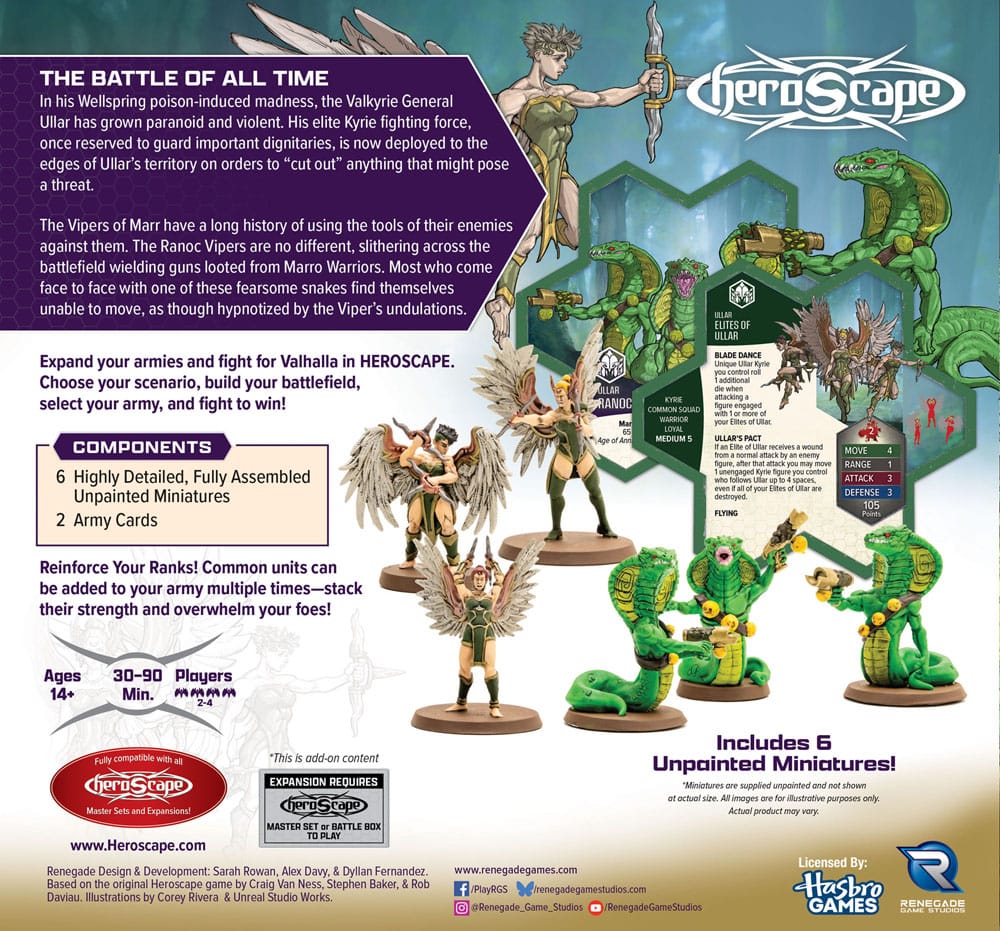 Heroscape Army Expansion Age of Annihilation Elites of Ullar & Ranoc Vipers (Common) *English Version* 0810011728868