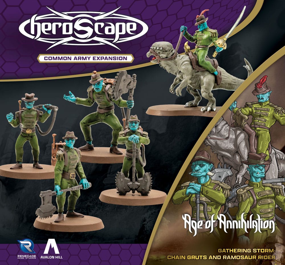 Heroscape Army Expansion Age of Annihilation Chain Gruts & Ramosaur Rider (Common) *English Version* 0810011728882