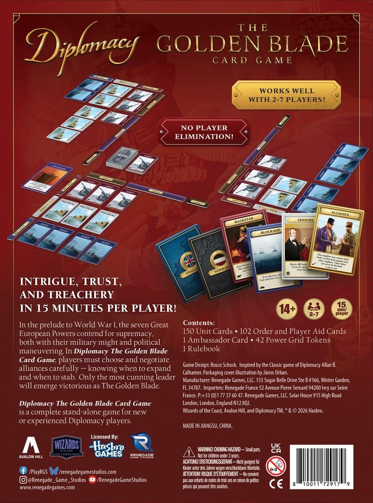 Diplomacy: The Golden Blade card game *Englische Version* 0810011729179