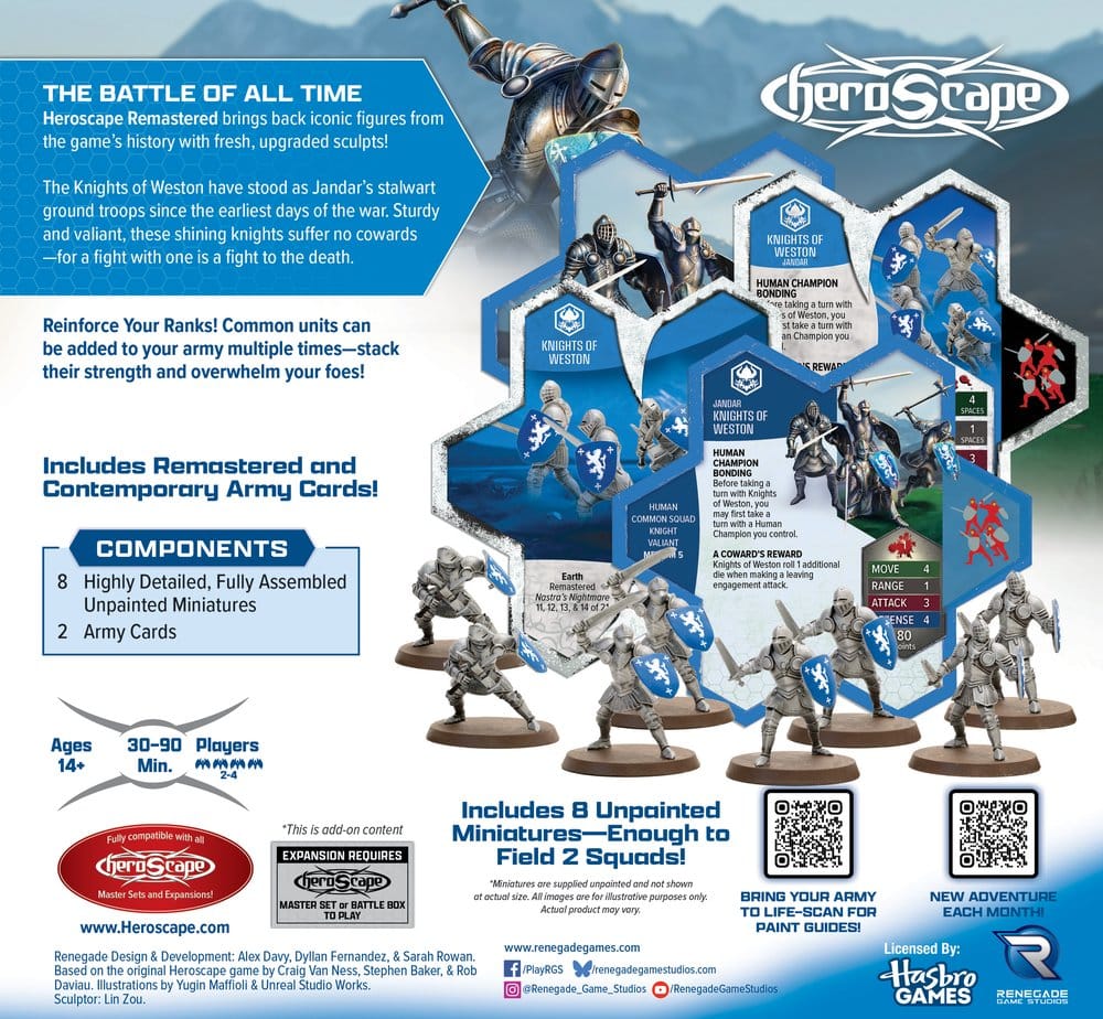 Heroscape Board Game Army Expansion Knights of Weston Remastered *English Version* 0810011729759