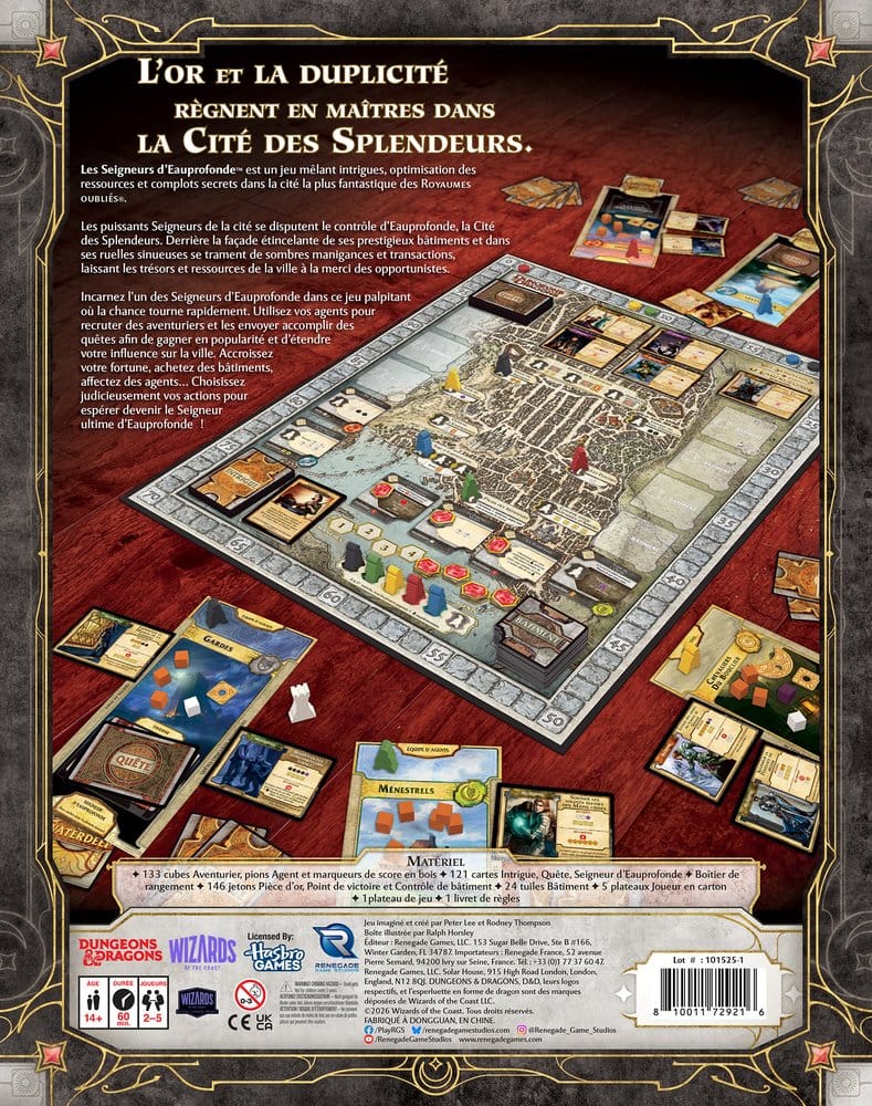 Dungeons & Dragons Board Game Lords of Waterdeep *French Version* 0810218670052