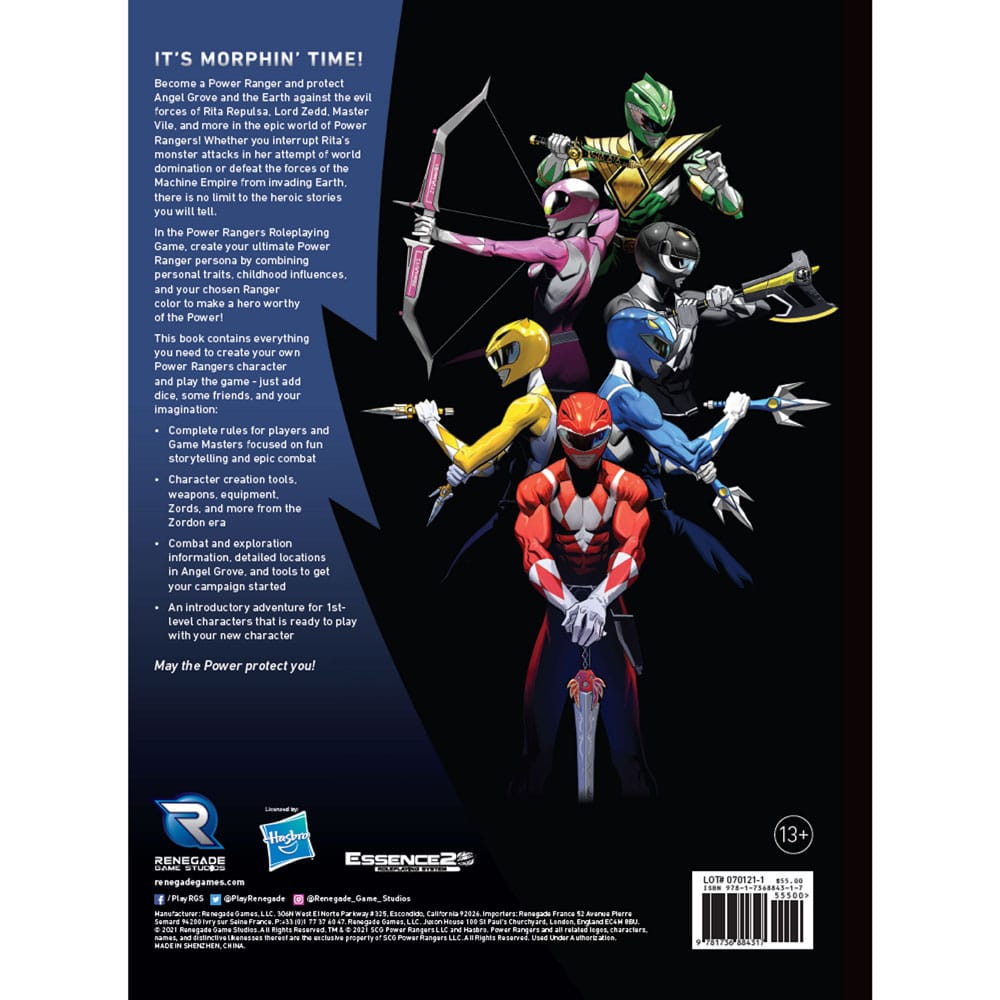 Power Rangers RPG Rulebook Core *Englische Version* 9781736884317