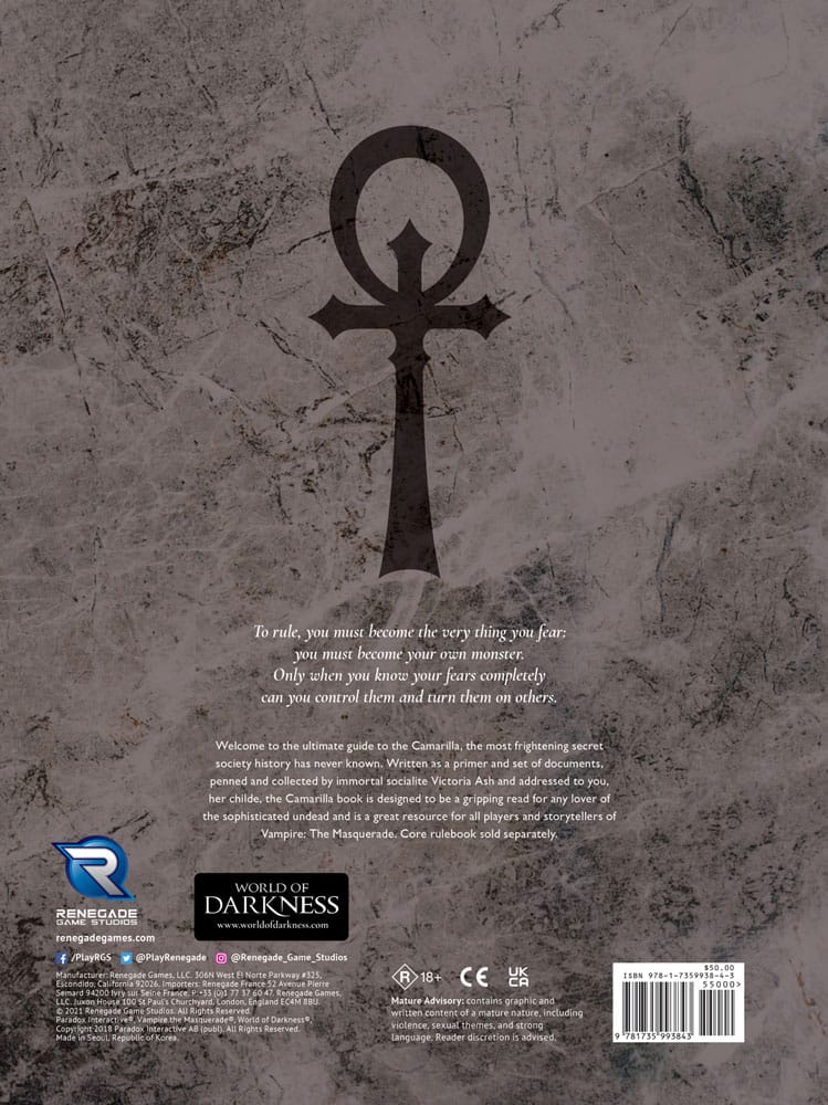 Vampire: The Masquerade 5th Edition RPG book Camarilla Sourcebook *Englische Version* 9781735993843