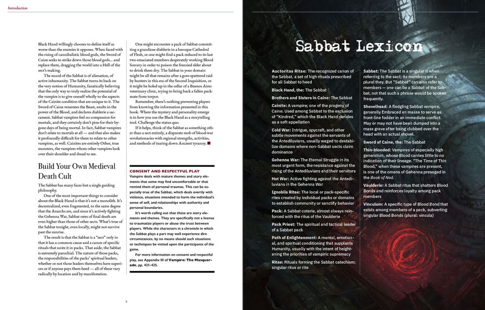 Vampire: The Masquerade 5th Edition RPG book Sabbat: The Black Hand Sourcebook *Englische Version* 9781735993881