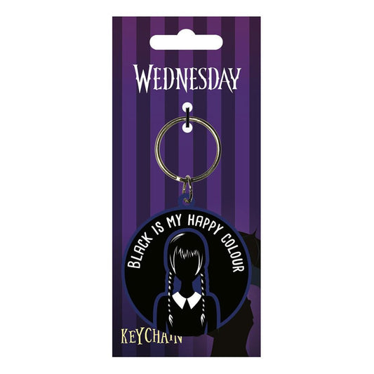 Wednesday Rubber Keychain Happy Colour 5050293394756