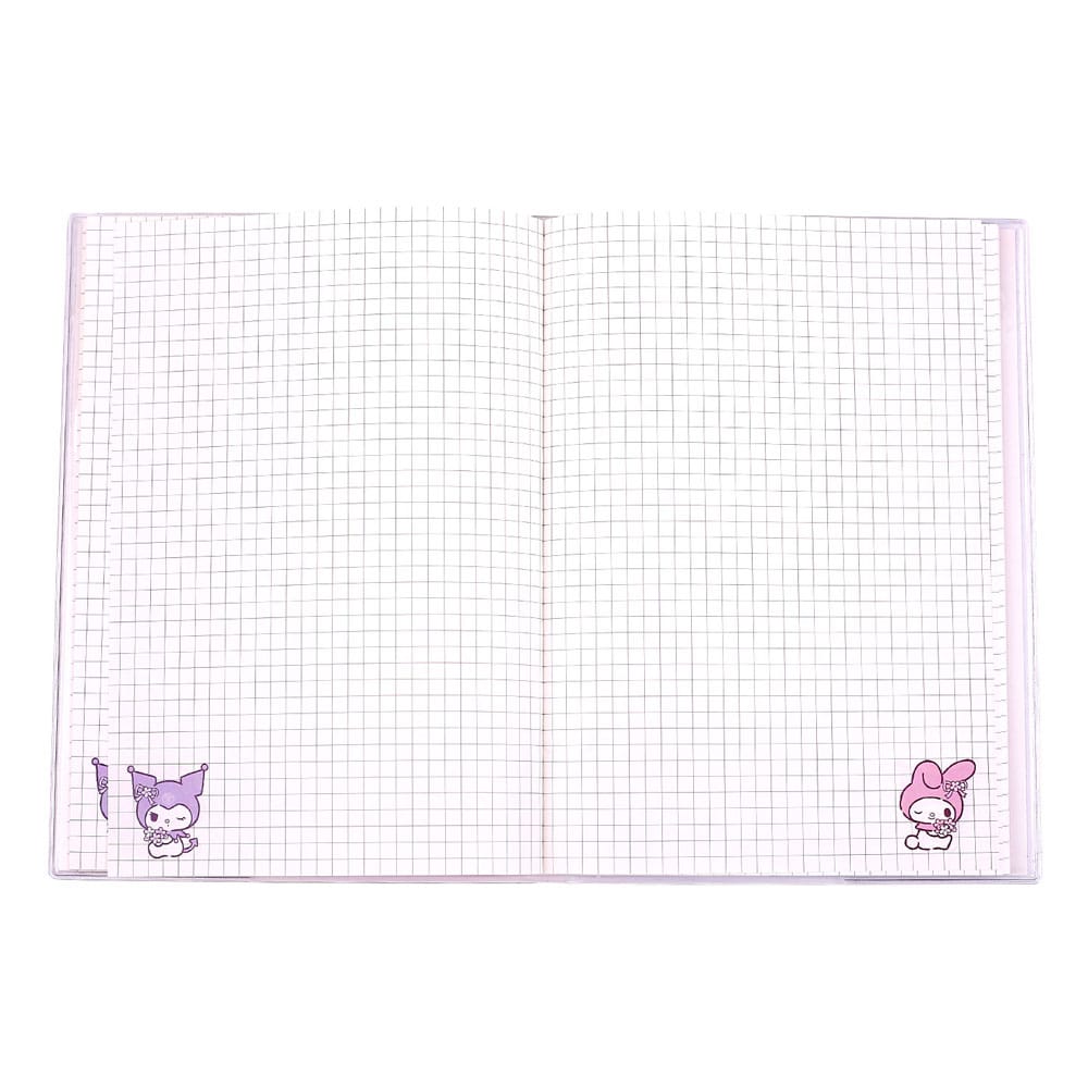 Sanrio Notebook Kuromi & My Melody Pastel Flower Holographic Checkered 8721126703935