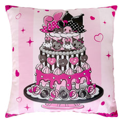 Sanrio Pink Black Party Series Pillow Kuromi & My Melody 35 x 35 cm  8721126704727