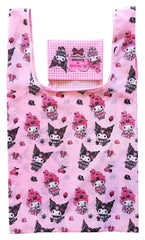 Sanrio Pink Black Party Series Tote Bag Kuromi & My Melody Foldable 8721126704833
