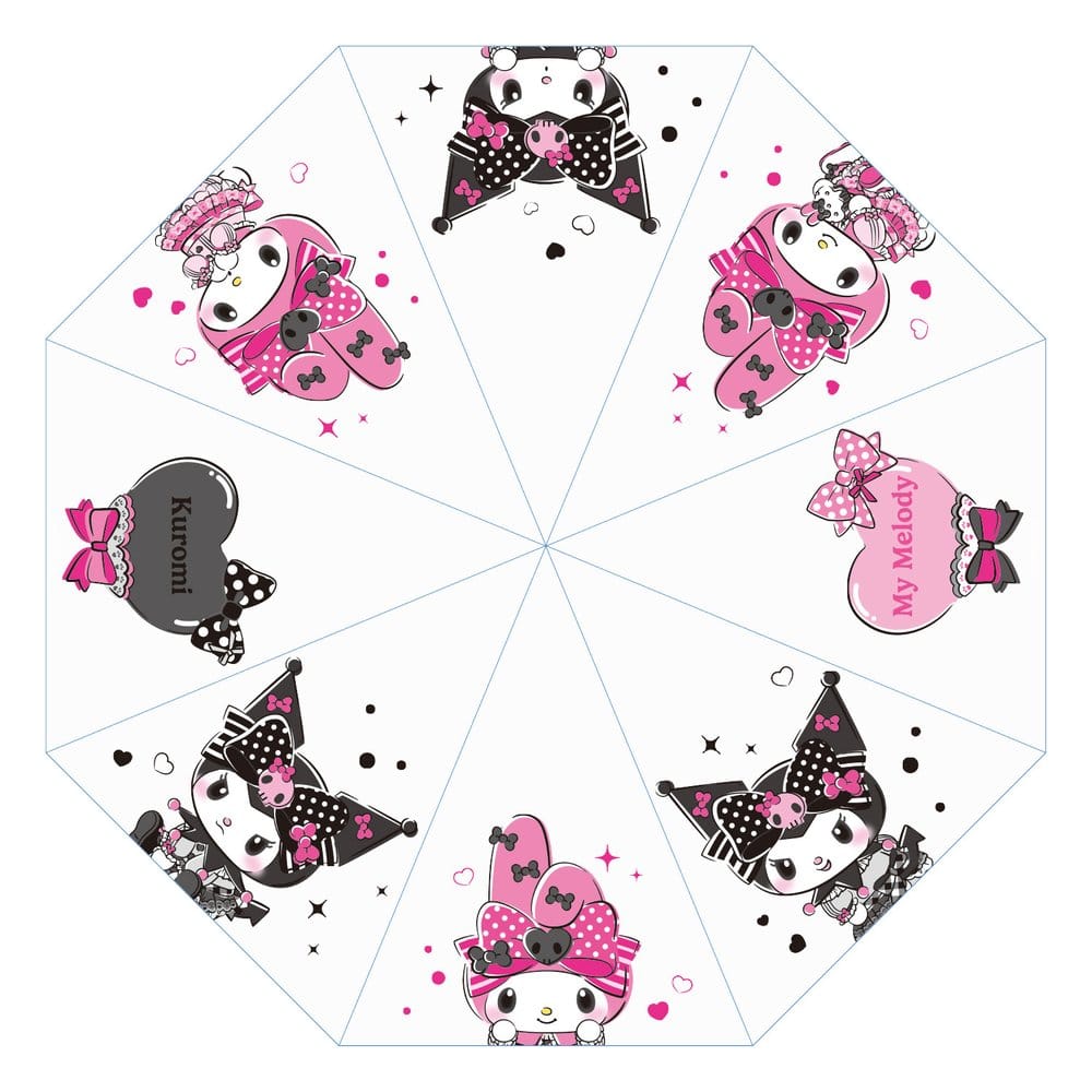 Sanrio Pink Black Party Series Umbrella Kuromi & My Melody Transparent   8721126704857