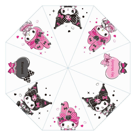 Sanrio Pink Black Party Series Umbrella Kuromi & My Melody Transparent   8721126704857