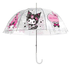 Sanrio Pink Black Party Series Umbrella Kuromi & My Melody Transparent   8721126704857