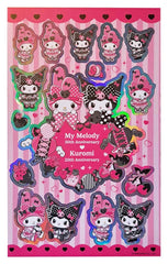 Sanrio Pink Black Party Series Sticker Pack Kuromi & My Melody  8721126705236