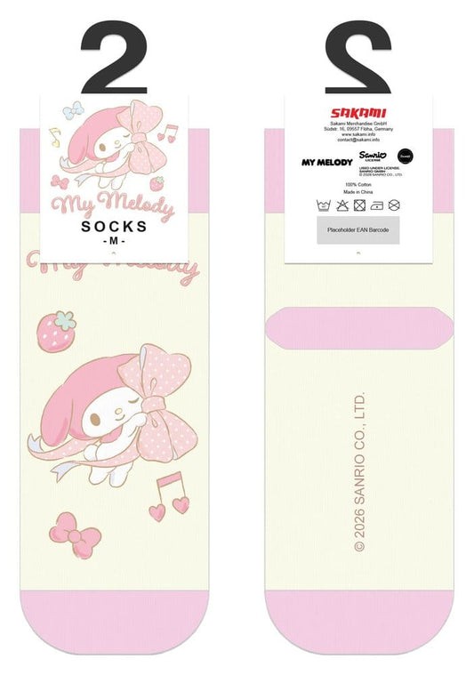 Sanrio Socks My Melody Big Ribbon Short 36-40 8721126705687