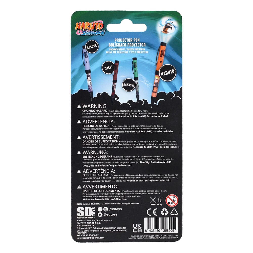 Naruto Shippuden Pen with Light Projector Naruto 8435450258909